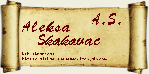 Aleksa Skakavac vizit kartica